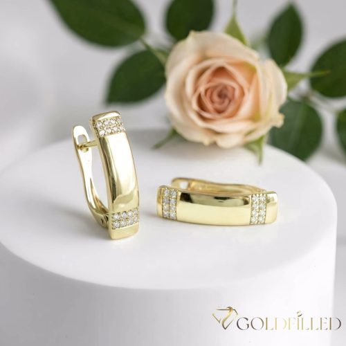 Goldfilled antialergijski uhani 19 mm 14K barva