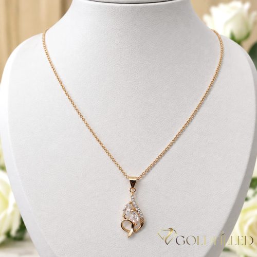 Antiallergijska Goldfilled ogrlica 45cm/1mm + obesek, barva 18K