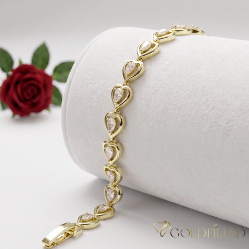 Antiallergene pozlačen zapestnica „Goldfilled“, dolžina 17 cm in širina 8 mm, barva 14K