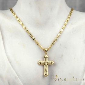   Antiallergijska Goldfilled ogrlica 55cm/3mm + obesek, barva 14K