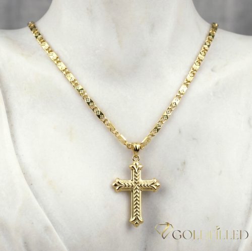 Antiallergijska Goldfilled ogrlica 55cm/3mm + obesek, barva 14K