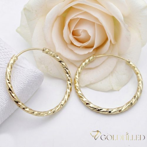 Goldfilled antialergijski uhani 25 mm 14K barva
