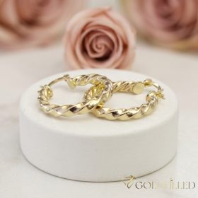 Goldfilled antialergijski uhani 26 mm 14K barva