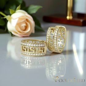 Goldfilled antialergijski uhani 19 mm 14K barva