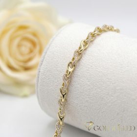   Antiallergene pozlačen zapestnica „Goldfilled“, dolžina 19 cm in širina 5 mm, barva 14K