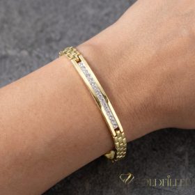   Antiallergene pozlačen zapestnica „Goldfilled“, dolžina 19 cm in širina 6 mm, barva 14K
