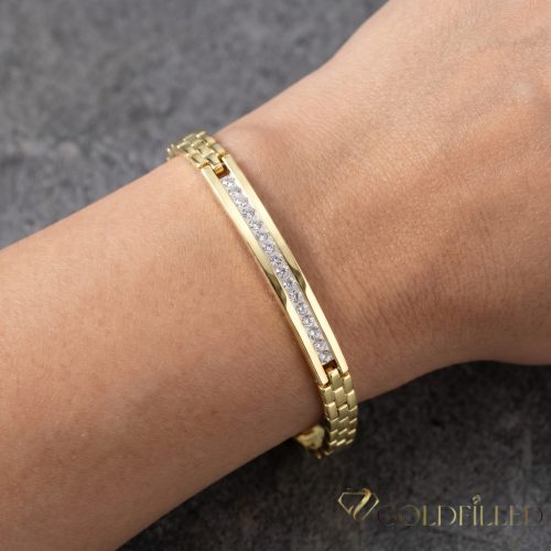 Antiallergene pozlačen zapestnica „Goldfilled“, dolžina 19 cm in širina 6 mm, barva 14K