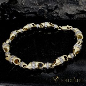   Ekskluzivna antiallergene pozlačena zapestnica „Goldfilled“, dolžina 24cm in širina 8 mm, barva 14K