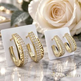   Komplet uhanov Mama & Hči 23 mm in 17 mm – barva 14K zlata