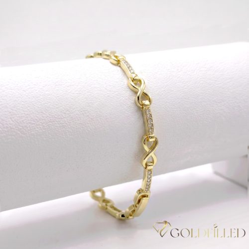 Antiallergene pozlačen zapestnica „Goldfilled“, dolžina 17 cm in širina 5 mm, barva 14K