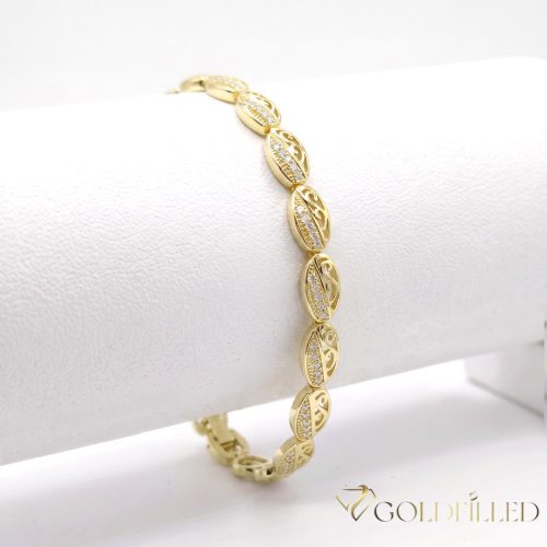 Antiallergene pozlačen zapestnica „Goldfilled“, dolžina 19cm in širina 7 mm, barva 14K