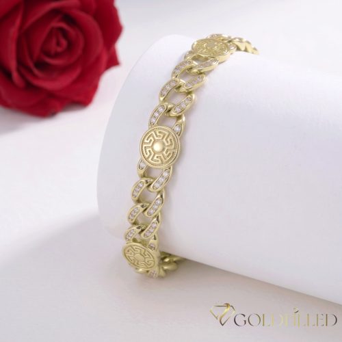 Antiallergene pozlačen zapestnica „Goldfilled“, dolžina 18cm in širina 9 mm, barva 14K