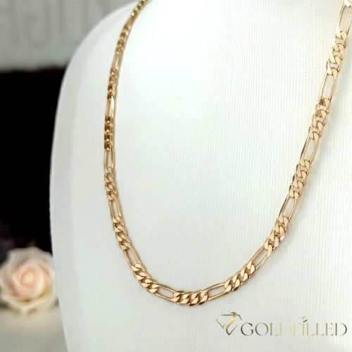 Antiallergene pozlačena "Figaro" ogrlica „Goldfilled“,  več velikostih debelina 4 mm , barva 18K