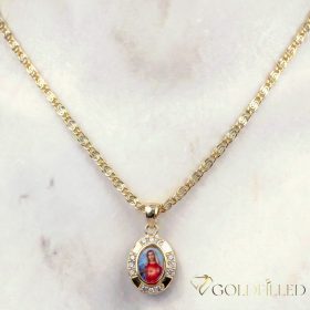   Antiallergijska Goldfilled ogrlica 50cm/3mm + obesek, barva 14K