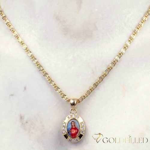 Antiallergijska Goldfilled ogrlica 50cm/3mm + obesek, barva 14K