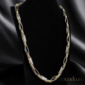   Goldfilled Antialergijski Luksuzni Barakka Ogrlica 70cm Dolga in 8-9mm Široka (100g !) Barva 14K Multikolor