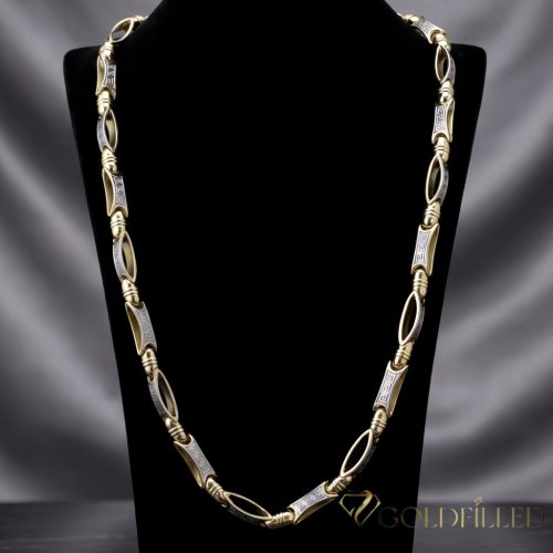 Goldfilled Antialergijski Luksuzni Barakka Ogrlica 70cm Dolga in 8-9mm Široka (100g !) Barva 14K Multikolor