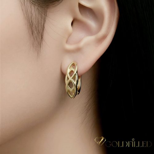 Goldfilled antialergijski uhani 19 mm 14K barva