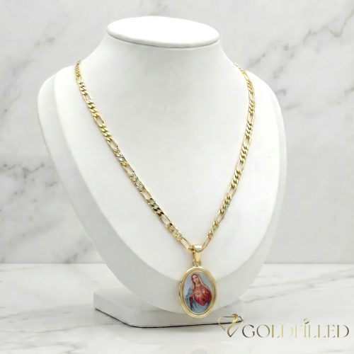 Antiallergijska Goldfilled ogrlica 45cm/3,5mm + obesek, barva 14K
