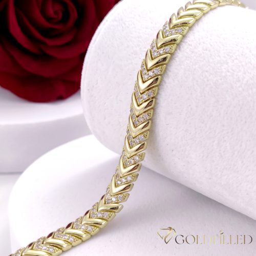 Antiallergene pozlačen zapestnica „Goldfilled“, dolžina 19cm in širina 9 mm, barva 14K