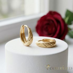 Goldfilled antialergijski uhani 14mm 18K barva  