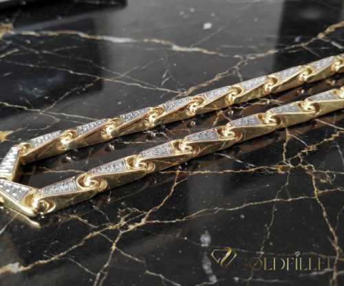 Goldfilled Antialergijski Luksuzni Barakka Ogrlica 70cm Dolga in 11mm Široka (145g !) Barva 14K Multikolor
