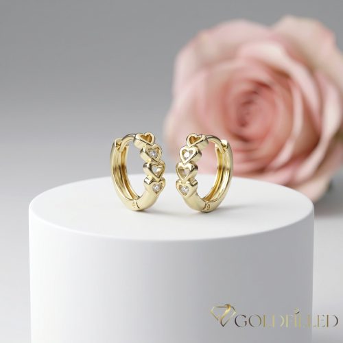 Goldfilled antialergijski uhani 14mm 14K barva  