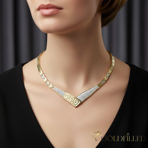 Ekskluzivna antiallergijska Goldfilled ogrlica 45cm/6-16mm, 14K večbarvna