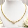Antiallergijska Goldfilled ogrlica 45cm/3mm + obesek, barva 14K