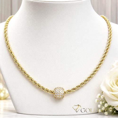 Antiallergijska Goldfilled ogrlica 45cm/3mm + obesek, barva 14K