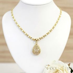  Antiallergijska Goldfilled ogrlica 55cm/4mm + obesek, barva 14K
