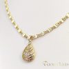 Antiallergijska Goldfilled ogrlica 55cm/4mm + obesek, barva 14K