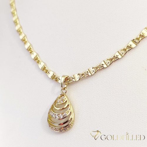 Antiallergijska Goldfilled ogrlica 55cm/4mm + obesek, barva 14K