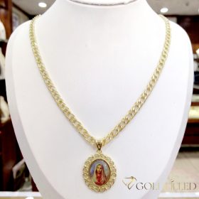   Antiallergijska Goldfilled ogrlica 45cm/5,2mm + obesek, barva 14K