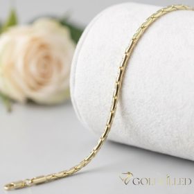   Antiallergene pozlačen zapestnica „Goldfilled“, dolžina 19 cm in širina 3 mm, barva 14K