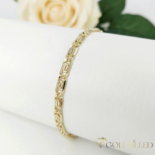 Antiallergene pozlačen zapestnica „Goldfilled“, dolžina 17 cm in širina 5 mm, barva 14K