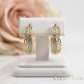 Goldfilled antialergijski uhani 26 mm 14K barva
