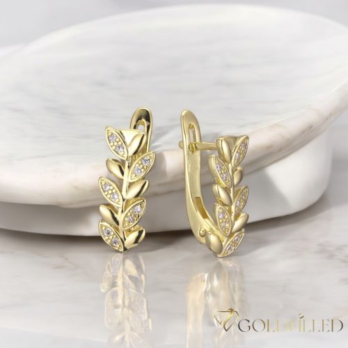Goldfilled antialergijski uhani 18mm 14K barva