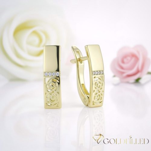 Goldfilled antialergijski uhani 18mm 14K barva