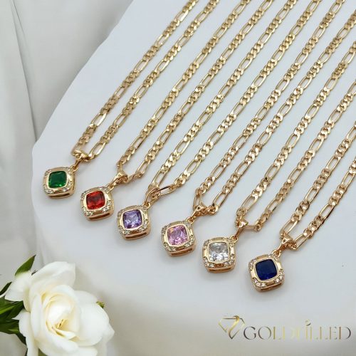 Antiallergijska Goldfilled ogrlica 50cm/4mm + obesek, barva 18K