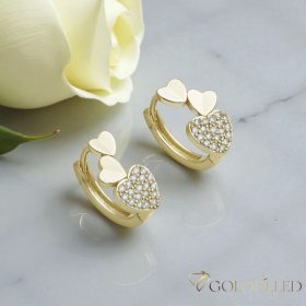 Goldfilled antialergijski uhani 14mm 14K barva  
