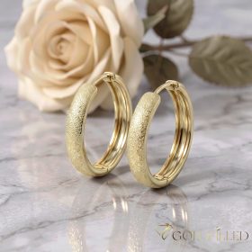 Goldfilled antialergijski uhani 26 mm 14K barva