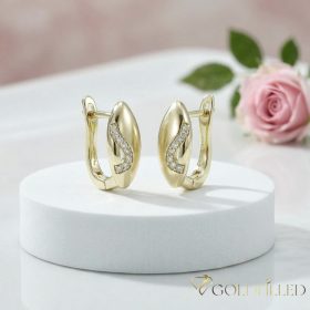 Goldfilled antialergijski uhani 16mm 14K barva