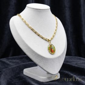   Antiallergijska Goldfilled ogrlica 50cm/5,2mm + obesek, barva 14K