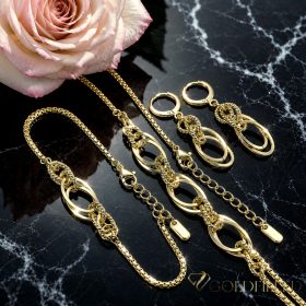  Antiallergene Goldfilled Ogrlica 45 cm/2-10mm + Zapestnica 17-20 cm + Uhani, barva 14K
