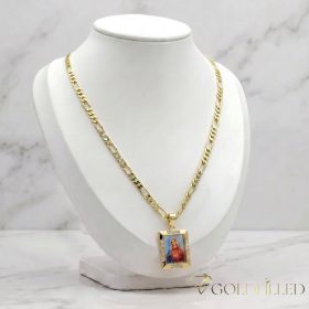   Antiallergijska Goldfilled ogrlica 50cm/3,5mm + obesek, barva 14K