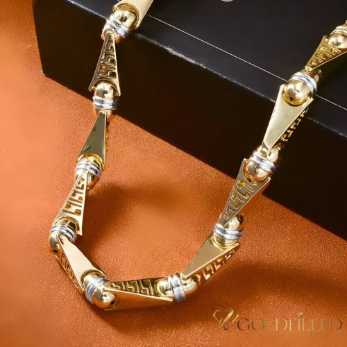 Goldfilled Antialergijski Luksuzni Barakka Ogrlica 70cm Dolga in 11mm Široka (130g) Barva 14K Multikolor