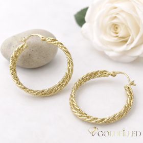 Goldfilled Antialergijske  uhani 30mm 14K barva