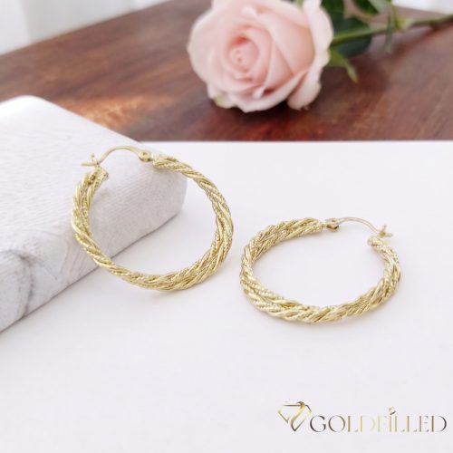 Goldfilled Antialergijske  uhani 30mm 14K barva