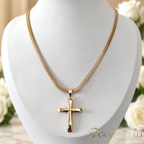 Antiallergijska Goldfilled ogrlica 50cm/4mm + obesek, barva 18K